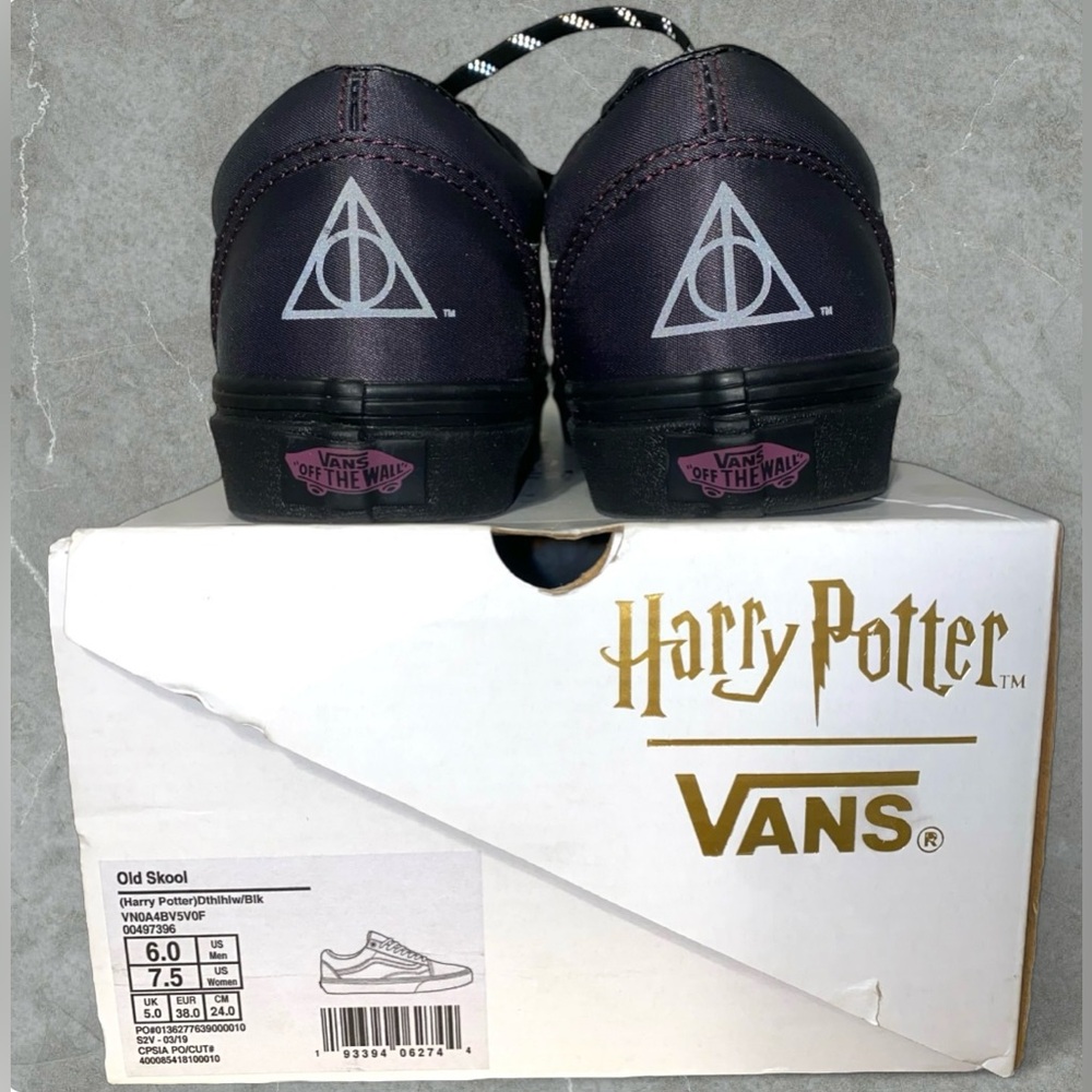 Vans x Harry Potter Deathly Hallows Shoes Women’s 7.5 / Men’s 6 – Rare w/ Box
